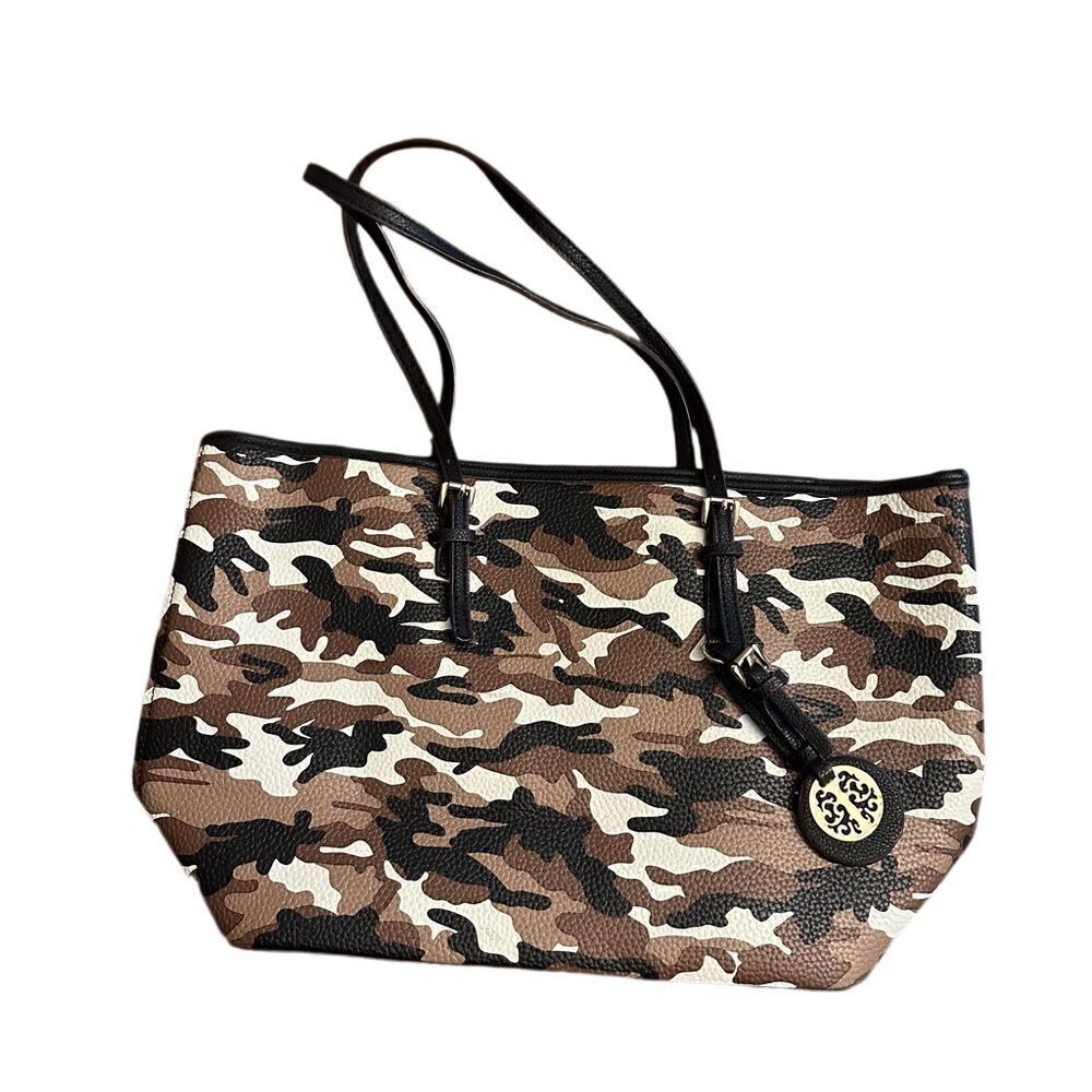 New! Camo Vegan Leather Tote